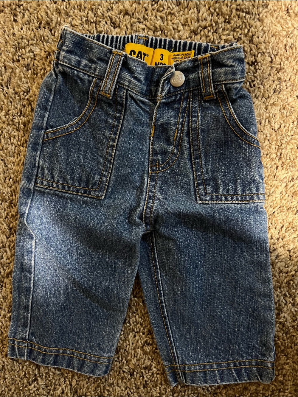 Baby CAT Catapillar Vintage Denim Jeans 3 Month Cargo Western Carhartt John Deer